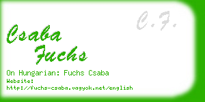 csaba fuchs business card
